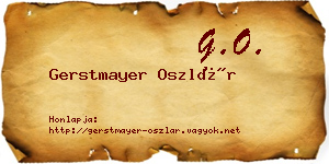 Gerstmayer Oszlár névjegykártya